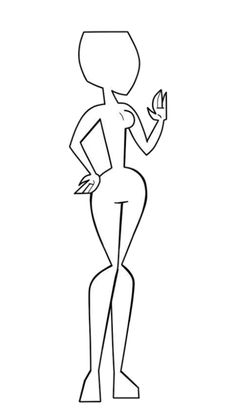 a drawing of a cartoon character holding something in one hand and an object in the other