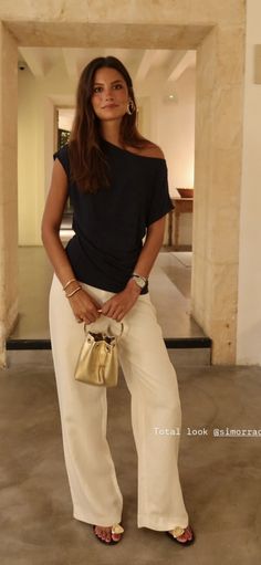 Chic Dinner Outfit Summer, Classy Summer Evening Outfits, Outfits To Meet The Parents, Soft Glam Style, Classy Summer Going Out Outfits, Chic Girl Outfits, Chic Sleeveless Off-shoulder Top For Night Out, Spring Summer 2026 Outfit, Classy And Chic