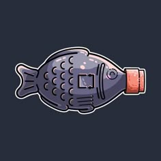 a fish that is in the shape of a bottle with a light on it's side
