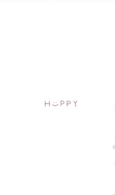the word happy is written in red on a white background