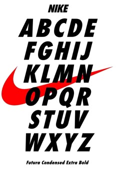 the nike logo has been changed to look like it is made out of letters and numbers