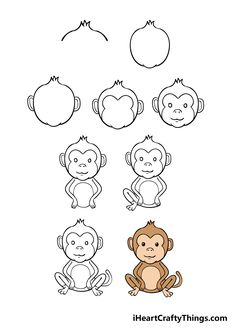 an image of monkey faces with different shapes and sizes to make it look like they are smiling