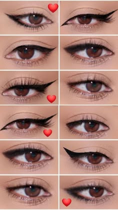 Eyeliner Cat Eyes, Types Of Eye Liner, Eyeliner Colour, Cute Eye Liner, Makeup Tutorial For Beginners Eyeliner, Eyeliner Style, Eyeliner Styles Beginner, Elegant Eyeliner, Eyeliner Styles For Beginners