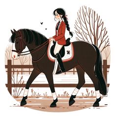 a woman riding on the back of a brown horse