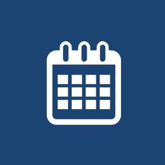 a white calendar icon on a blue background