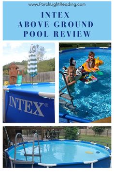 the intex above ground pool review with pictures of people in an inflatable raft