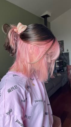 Pink hair peekaboo pastel pink