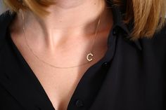 Initial Necklace/ Sideways Initial Necklace/ Monogram Necklace in 14k Solid Gold/ Personalized Monogram Necklace/ Personalized Jewelry Elegant 14k Gold Necklaces With Initials, Classic Name Necklace With Delicate Chain For Anniversary, Dainty Name Necklace With Cable Chain For Anniversary, Dainty Name Necklace For Formal Occasions, Classic Anniversary Name Necklace With Delicate Chain, Yellow Gold Initial Necklace With Cable Chain For Anniversary, Minimalist Name Necklace For Formal Occasions, Elegant Everyday Name Necklace With Initials, 14k Gold Initials Necklace Fine Jewelry