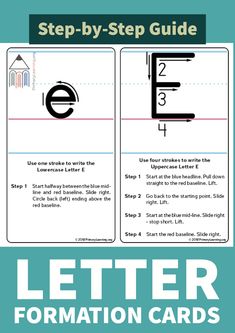 the step - by - step guide to letter formation cards