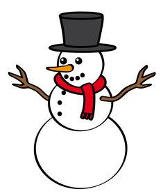 a snowman wearing a top hat and scarf