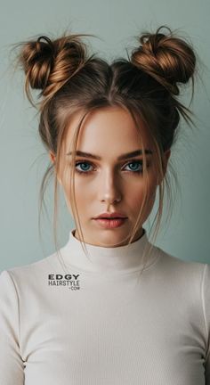 #hairstyles #haircut Space buns are one of the easiest and trendiest hairstyles that add a fun, youthful, and stylish touch to your look. Whether you’re going for a casual day out, a festival vibe, or even an elegant updo with a twist, space buns can be styled in multiple ways to match any occasion. In this tutorial, we will cover 10 different variations of space buns, along with step-by-step instructions on how to achieve each look. 1. Classic Space Buns The classic space buns are symmetrica... Two Hair Buns, Medium Hair Space Buns, Cute Easy Hairstyles Space Buns, Womens Space Buns, Space Buns Messy, Mini Space Buns Long Hair, Medium Length Hair Styles Space Buns, Hair Space Buns, Easy Space Buns