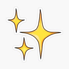 two yellow stars stickers on a white background