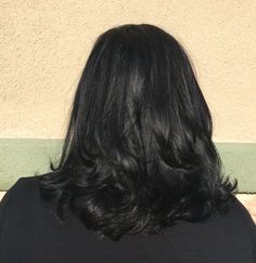 Color by AVEDA N1 Aveda Demi, Black Medium Hair, Medium Length Black Hair, Jet Black Hair Color, Mid Length Black Hair, Aveda Blue Malva, Aveda Shampure Scent, Aveda Phomollient, Natural Black Hair Color