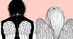 an illustration of two women with wings on their back