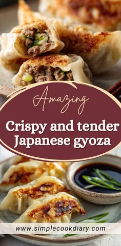 an image of crispy and tender japanese gyoza