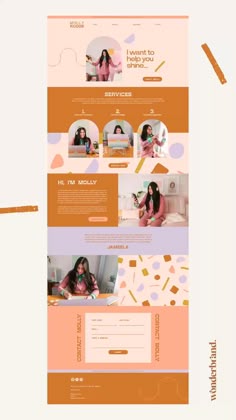 the website is designed to look like it has an orange and pink theme