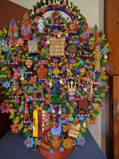 a tree made out of many different items