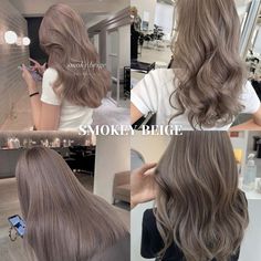 #hair #hairinspo #haircolor #aesthetic #silver #smokeybeige Smoky Beige, Smokey Ash Hair, Smokey Silver Hair Color, Ash Beige Hair Color, Smoky Ash Blonde Hair, Smokey Beige Hair Color, Smoky Blonde Hair, Smoky Hair Color, Smoky Beige Hair Color
