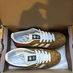 Gucci & Adidas Gazelle Sneaker Women Sports Shoes Size:EU39=US7.5