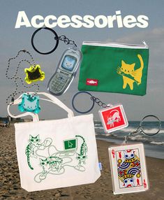 there are many items on the cover of this book, including cell phones and key chains