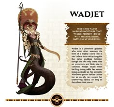 Pakhet Egyptian God, Egyptian Mythology Animals, Egypt Characters, Egypt Dnd, Wadjet Meaning, Ankh Character, Wadjet Art, Egyptian Mythology Monsters, Egyptian Monsters