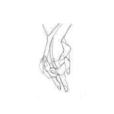 a black and white drawing of two hands holding each other