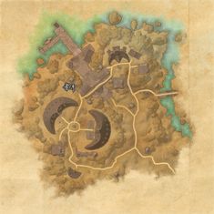 an old map with a lot of buildings on it, and a small blue object in the middle