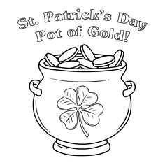 st patrick's day pot of gold coloring page