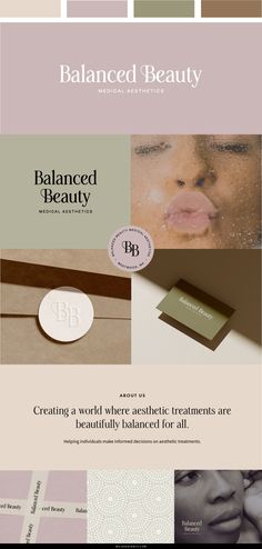 the website design for balanced beauty, which is designed to look like it has been created by