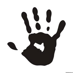 a black hand print on a white background