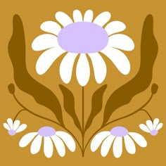 an image of a flower on a brown background with white and purple flowers in the center