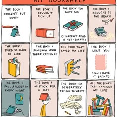 a comic strip with different types of books in french and english, including the words'le