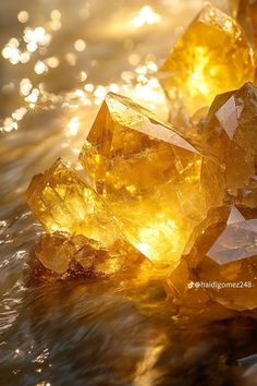 some very pretty yellow crystals in the water