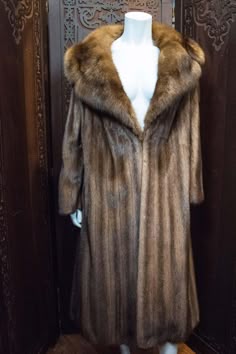 Long Mink Color Fur Coat With Faux Fur Trim, Vintage Fur Coat, Vintage Full Length Mink Coat, Victorian Fur Coat, Brown Mink Coat, Old Mink Coat, Long Mink Coat With Faux Fur Lining, Long Brown Mink Coat, Saga Mink Coat Vintage