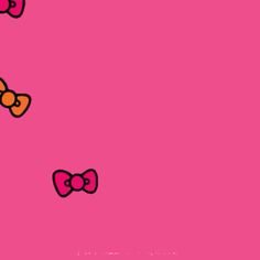 there are many bows on this pink background
