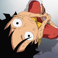 an animated image of a woman with big eyes on her face and hands behind her head