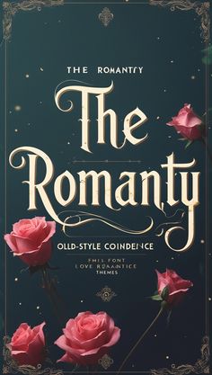 the romantic font with roses on it