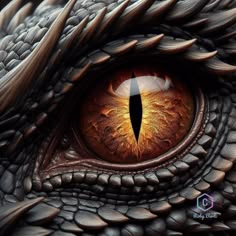 the eye of a dragon is shown in this image