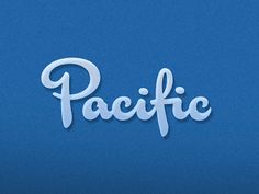 the word pacific written in white on a blue background