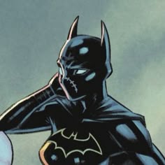 a drawing of a batman holding a baseball in his right hand and looking at the camera