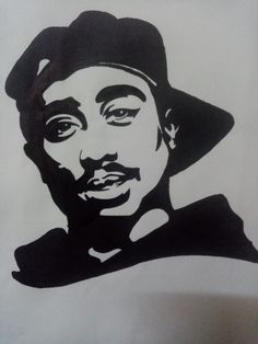 a black and white drawing of a man with a hat on it's head