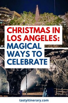 Experience the magic of Christmas in Los Angeles with these 20 festive activities. From the best Christmas lights displays to holiday fun at The Grove, Solvang Christmas, and California Christmas traditions, there's no shortage of things to do in Los Angeles at Christmas. Enjoy holiday lights displays, explore Los Angeles in December, plan your perfect Christmas itinerary, or enjoy cozy outings in Los Angeles winter weather. Make this December one to remember with enchanting holiday activities in Los Angeles travel destinations and beyond. |  tastyitinerary.com Los Angeles In December, Winter In Los Angeles, Christmas Los Angeles, Merry Christmas Los Angeles, The Grove Los Angeles Christmas, Cool Places In California, Activities In Los Angeles, Christmas In La, Best Christmas Light Displays