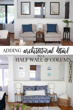 before and after photos of a living room makeover