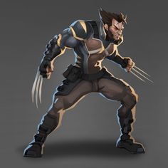 Steampunk Wolverine, Wolverine Fan Design, Wolverine Game Concept Art, Wolverine Concept Art, Wolverine Character Design, Wolverine Concept, Wolverine Fusion, Wolverine Suit Redesign, Wolverine Brown Suit Redesign