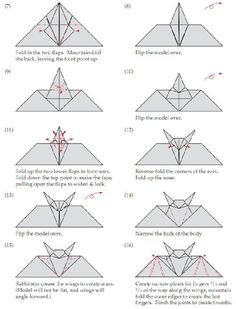 how to make an origami bird with pictures on the page and instructions for it