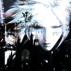 an artistic photo of a woman with white hair