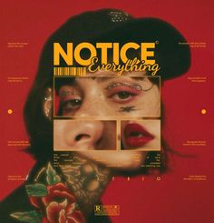 a magazine cover with an image of a woman's face and tattoos on her neck