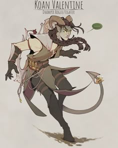 the character koran valentine is running with an arrow in her hand