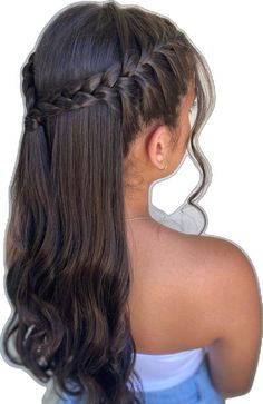 Damas Hair Styles, Hair Styles Damas, Recognition Hairstyles, Hoco Hairstyles Straight Hair, Cute Graduation Hairstyles For Kids, Hairstyles For Damas, Cute Hairstyles For Quinceanera Guest, Cute Hairstyles For Hoco, Hair Ideas For Hoco