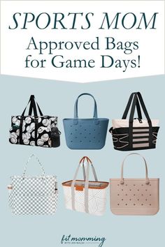 Cheer on your team in style with these Sports Mom-approved game day bags. This roundup of Women's Bag options is perfect for anyone wanting to combine Women's Fashion with Sport Fashion. Stay stylish and prepared for every game with these functional yet cute picks. What To Put In A Sports Mom Bag, Best Bag For Sports Mom, Sports Mom Accessories, Sports Mom Backpack, Mom Bag For Sports, Prepared Sports Mom Bag, Mom Sports Bag, Sports Mom Purse, Mom Sports Gear